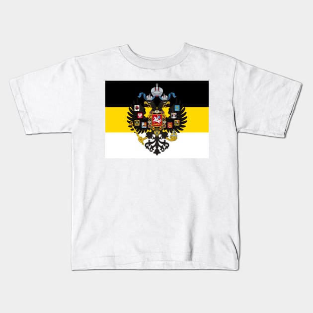 Russian empire coat of arms flag Kids T-Shirt by AidanMDesigns